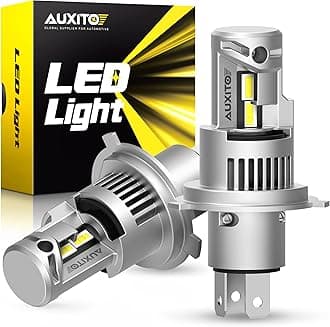 AUXITO 2024 Upgraded H4 LED Bulb, 1:1 Mini Size No Adapter Required, 6500K White, Non-Polarity, 9003 LED Fog Lights, Plug and Play, Pack of 2