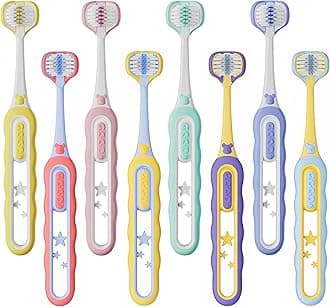 EASICUTI Soft Toddler Toothbrushes, Efficient 3 Sided Toothbrush, Baby Toothbrush 12 Months and up, Infant Tooth brush, Toddler Training Tooth brush for Ages 1-8 Years, Cleans All Sides-8 Pack, Patent