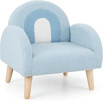 INFANS Kids Sofa, Toddler Armchair with Solid Wooden Frame Anti-Tipping Design Plush Fabric, Upholstered Children Chair for Kindergarten Playroom Preschool, Gift for Boys Girls, Toddler Couch