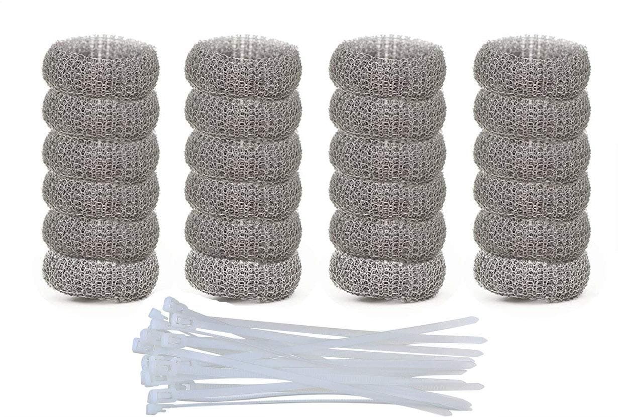 18/8 Stainless Steel Washing Machine Lint Trap,Rust Proof and Lasting,The Metal Mesh Trap to Filter The Laundry Water,24PCS Lint Traps Come with 24PCS Ties