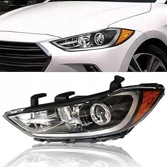 Halogen Headlights Assembly For 2017-2018 Hyundai Elantra SE SEL Value Edition Front Headlamp Replacement 11410015R 11410016L 92102F3000 HY2503206 (Driver Side)