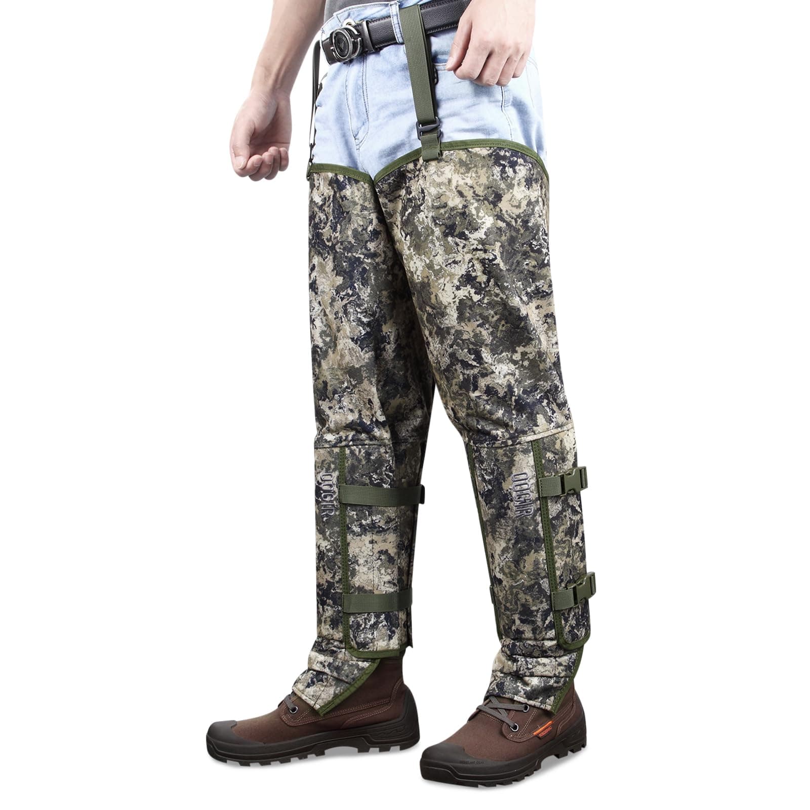 QOGIR Snake Guard Protection Chaps, Snake Bite Protection for Ankle to Thigh Snake Chaps, Waterproof Snake Gaiters