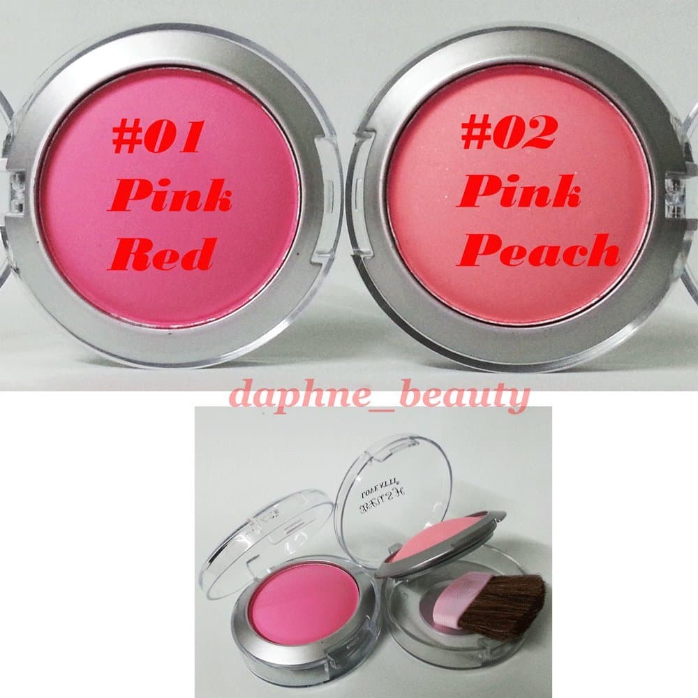 LOVE ATTI METEORITES ILLUMINATING PRESSED POWDER BLUSHER BLUSH COMPACT #01 PINK RED & #02 PINK PEACH 2 COLORS SET