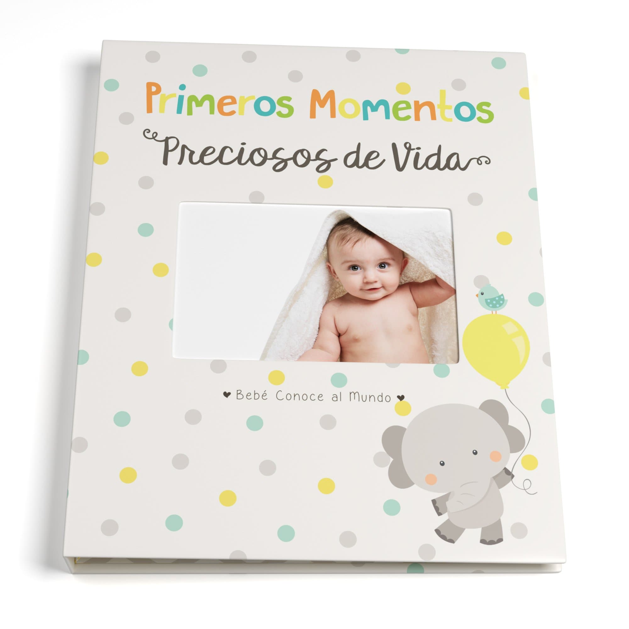 Spanish Baby Memory Book for First Five Years, Record Your Child’s Development en Español, Keepsake Journal for Boys and Girls, Modern Photo Album and Baby Shower Guestbook, 9 x 11.5 Inch Cover