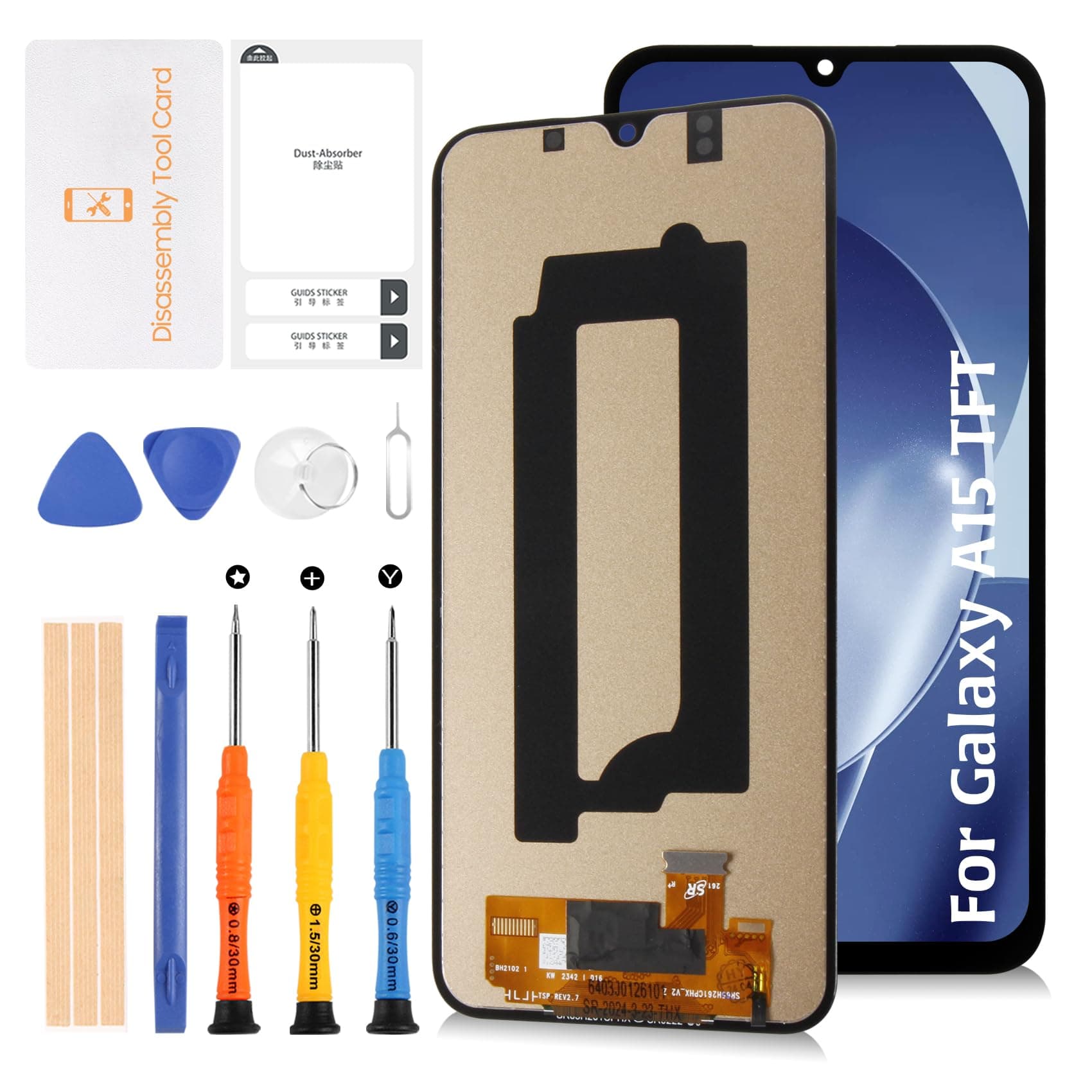 TFT Galaxy A15 4G/5G LCD 6.42" (Non OEM 6.52") No Fingerprint Screen Replacement for Samsung Galaxy A15 SM-A155 SM-A156 Screen Display Touch Digitizer Assembly Kit