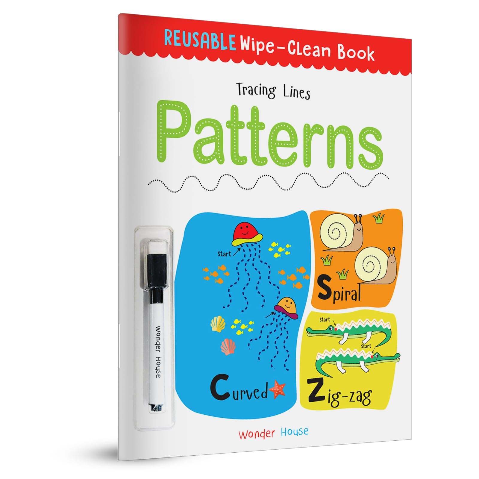 Reusable Wipe And Clean Book Tracing - Lines Patterns : Trace And Practice Patterns