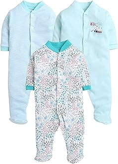 EIO® 100% Cotton Rompers Sleepsuits Jumpsuit Night Suits for Infants Newborn Baby Boys & Girls