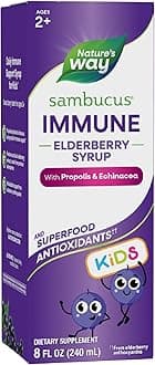 Sambucus Elderberry Immune Syrup for Kids*, Immune Support*, with Elderberry Extract, Echinacea & Propolis, Berry Flavor, 8 Fl Oz