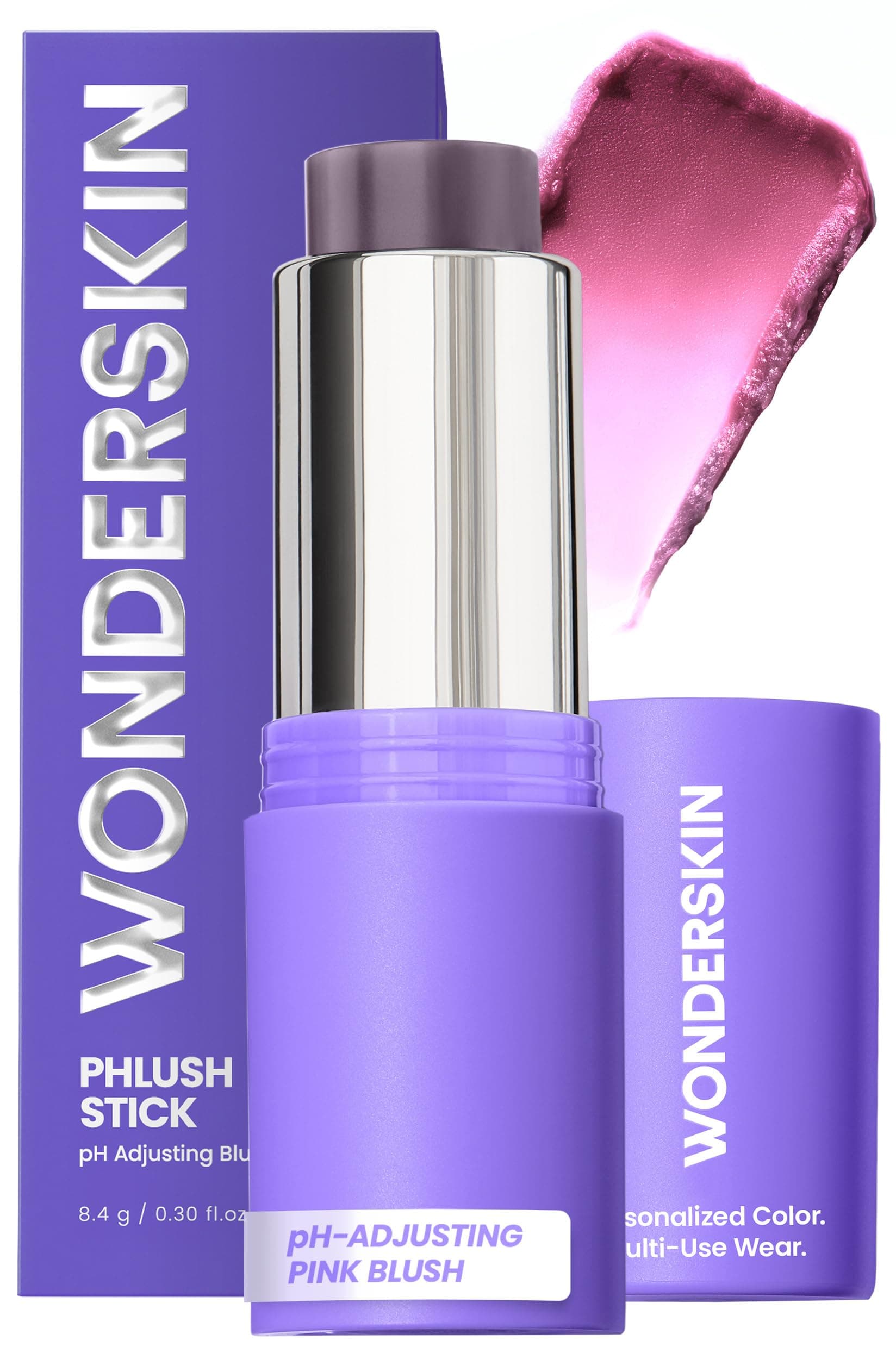 Wonderskin Cream Blush Stick pH-Activated - pHlush Stick Multi-Use, Blush for Cheeks and Lips, Cooling Nourishing Color-Adjusting Makeup