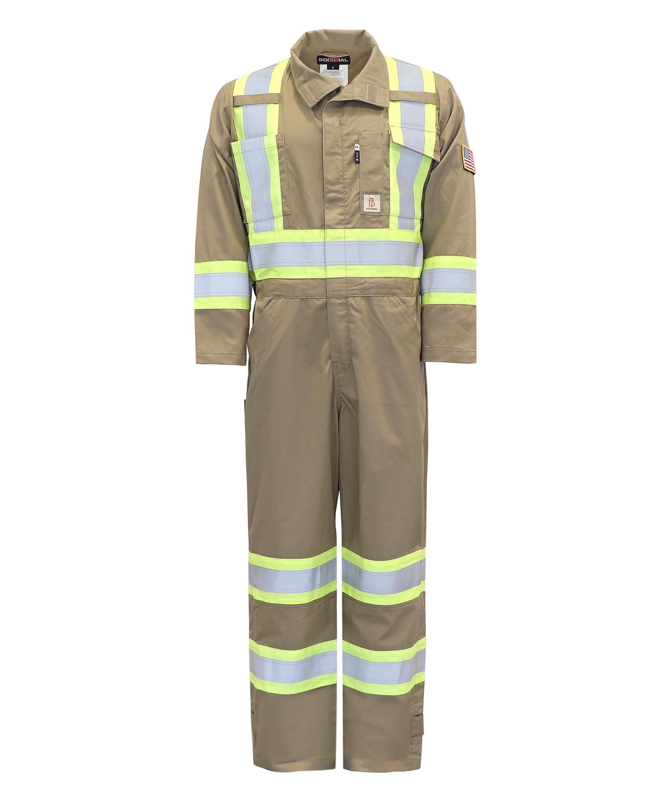 BOCOMAL FR Coverall High Visibility Flame Resistant/Fire Retardant High Vis Coveralls with 4inch Reflective Taps