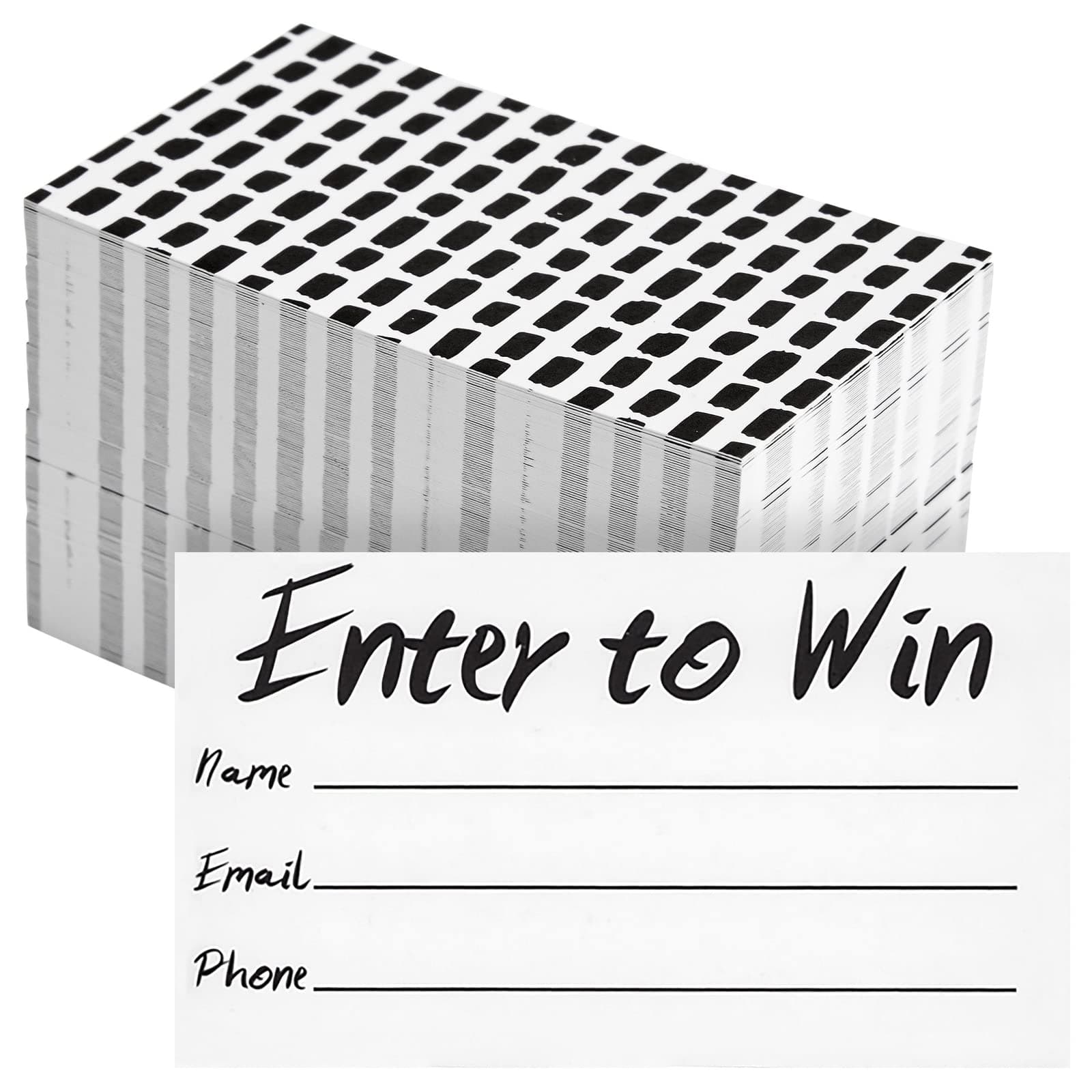 Juvale Enter to Win Cards - 200-Pack Entry Form Cards, Entry Cards for Contests, Raffles, Ballots, Drawings, White, 3.5 x 2 Inches