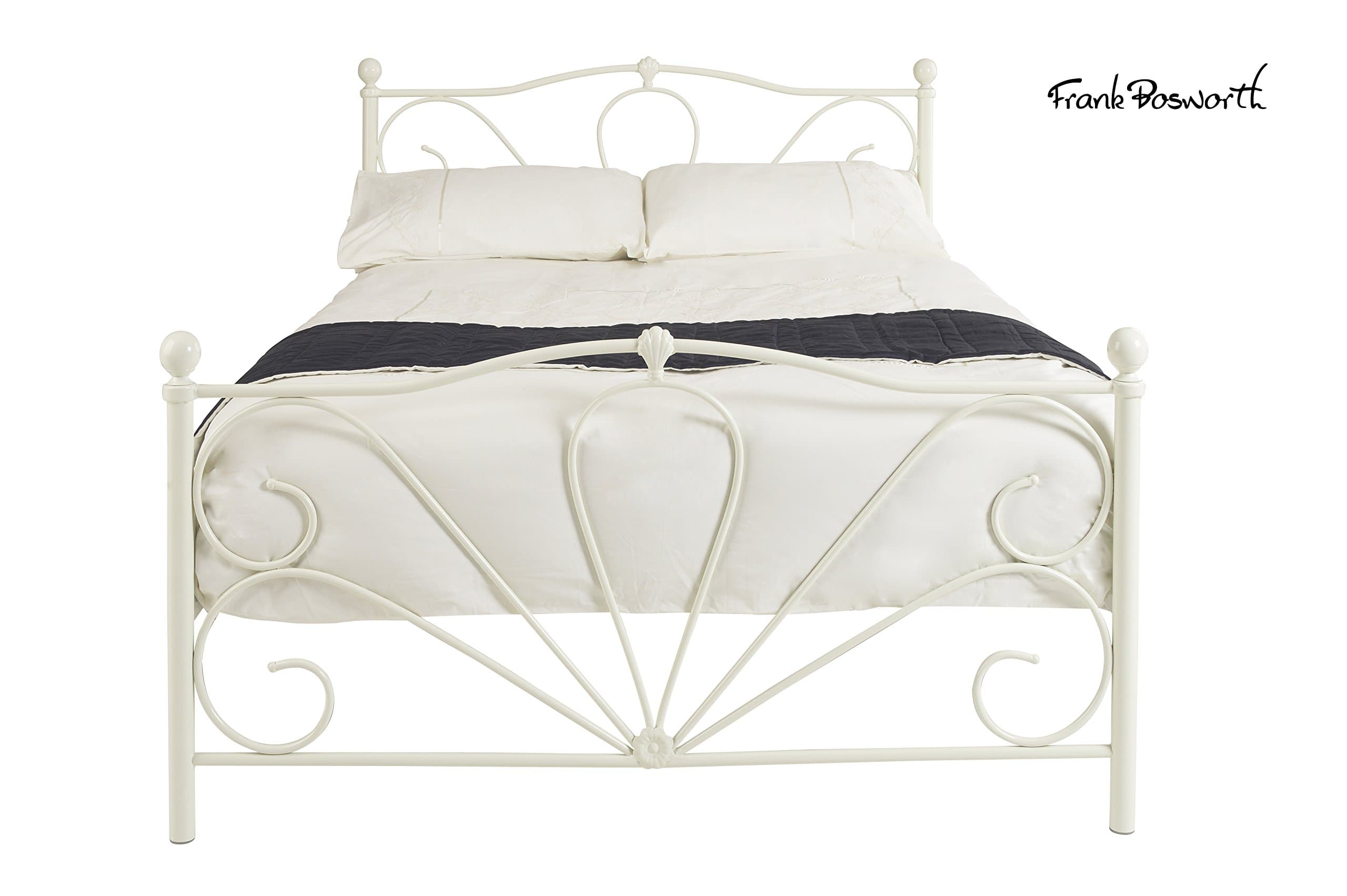 Cleon-King Size Bed Frame 5'0ft, Ivory, 207x153x110 cm