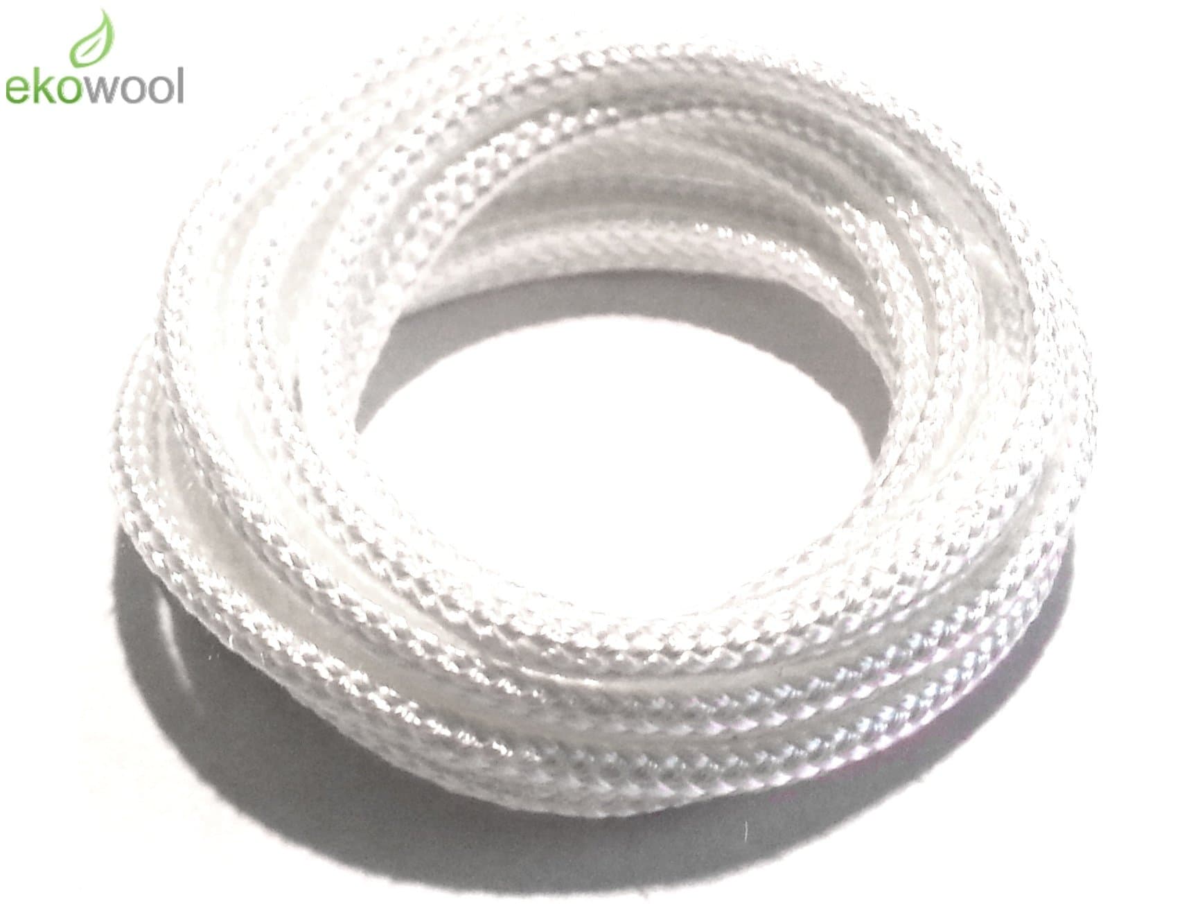 1 X 12' 3mm Ekowool Silica Wick Braided Hollow 3±0,3 Temp Res 1000°C