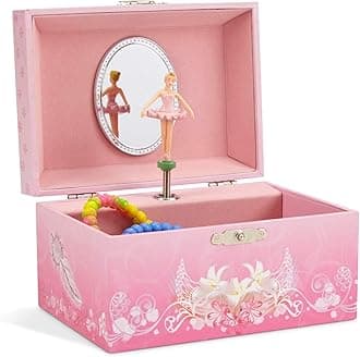 JewelkeeperJewelkeeper Ballerina Music Jewelry Box for Girls - Swan Lake Melody, Elegant Design with Pink Soft Interior, 6"x 4.65" x 3.5", Spacious Storage for Kids Jewelry, Ready-to-Gift Packaging for Birthdays