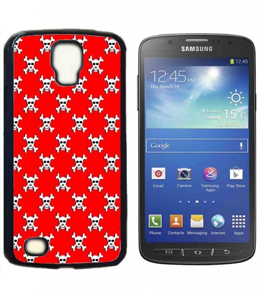 Sugar Skull Bone Hard Plastic and Aluminum Back Case for Samsung Galaxy S4 Active I9295
