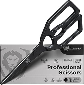 Professional Kitchen Scissors - Black 420J2 Japanese Stainless Steel - Ambidextrous Kitchen Shears - Detachable - Heavy Duty Sharp Blade - Vegetable, Meat, Pizza Scissors