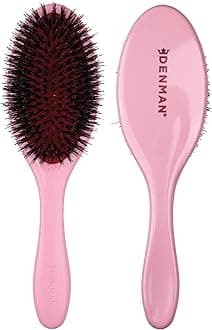 Denman Boar Bristle Hair Brush – Smoothing & Shine Enhancing for Slick Back Styles, Curl Defining & Detangling. Hairbrush with Natural Bristles for all Hair Types for Women & Men