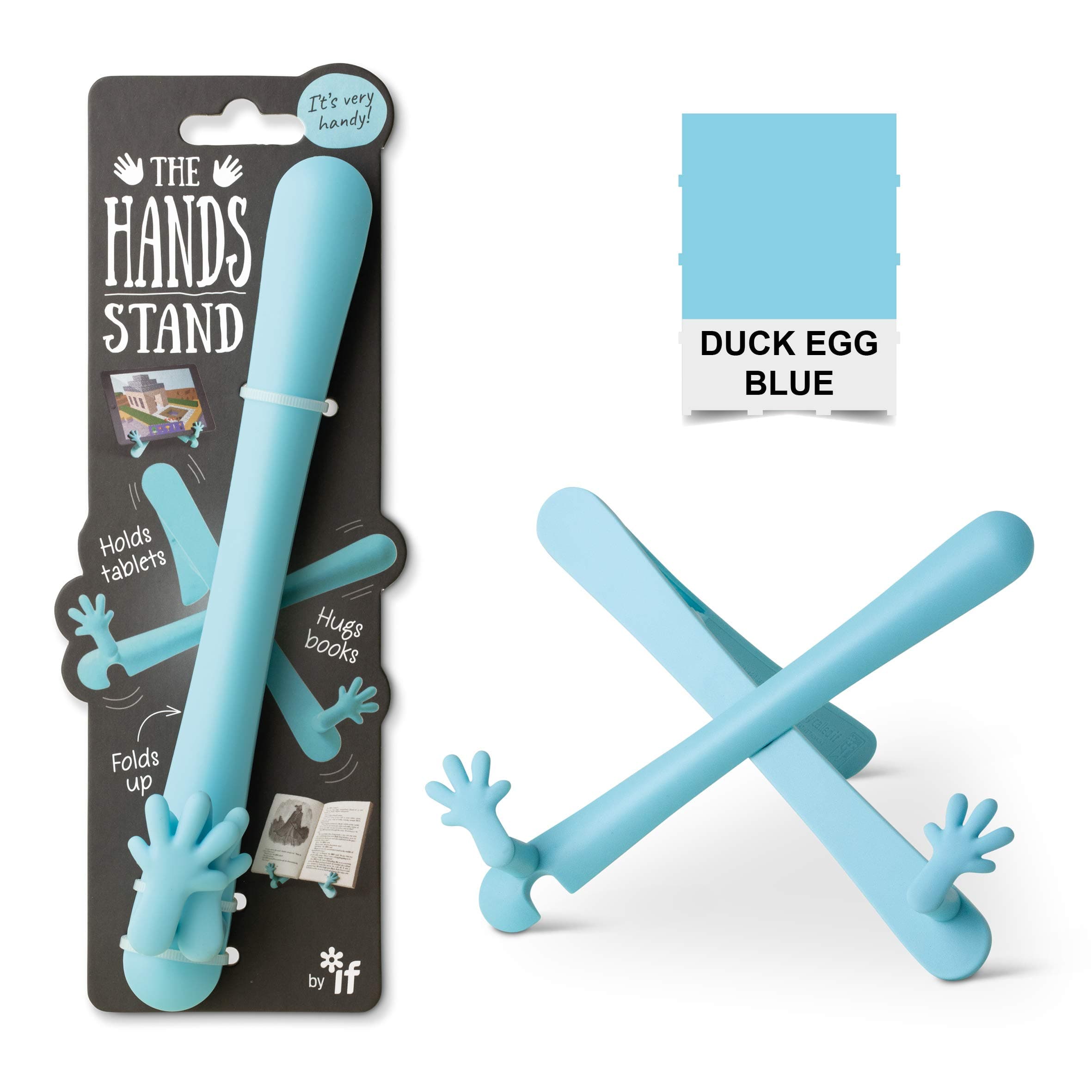 The Hands Stand, Hands Free Reading Tablet & Book Holder - Duck Egg Blue