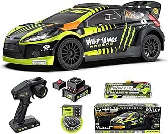 RLAARLO 1/10 Brushless Carbon Fiber RC Drift Cars for Adults with Gyro, Max 50 mph Fast RC Rally Car, 2.4Ghz All Terrain Remote Control Car 4x4 Hobby RTR RC Truck with 3S Battery