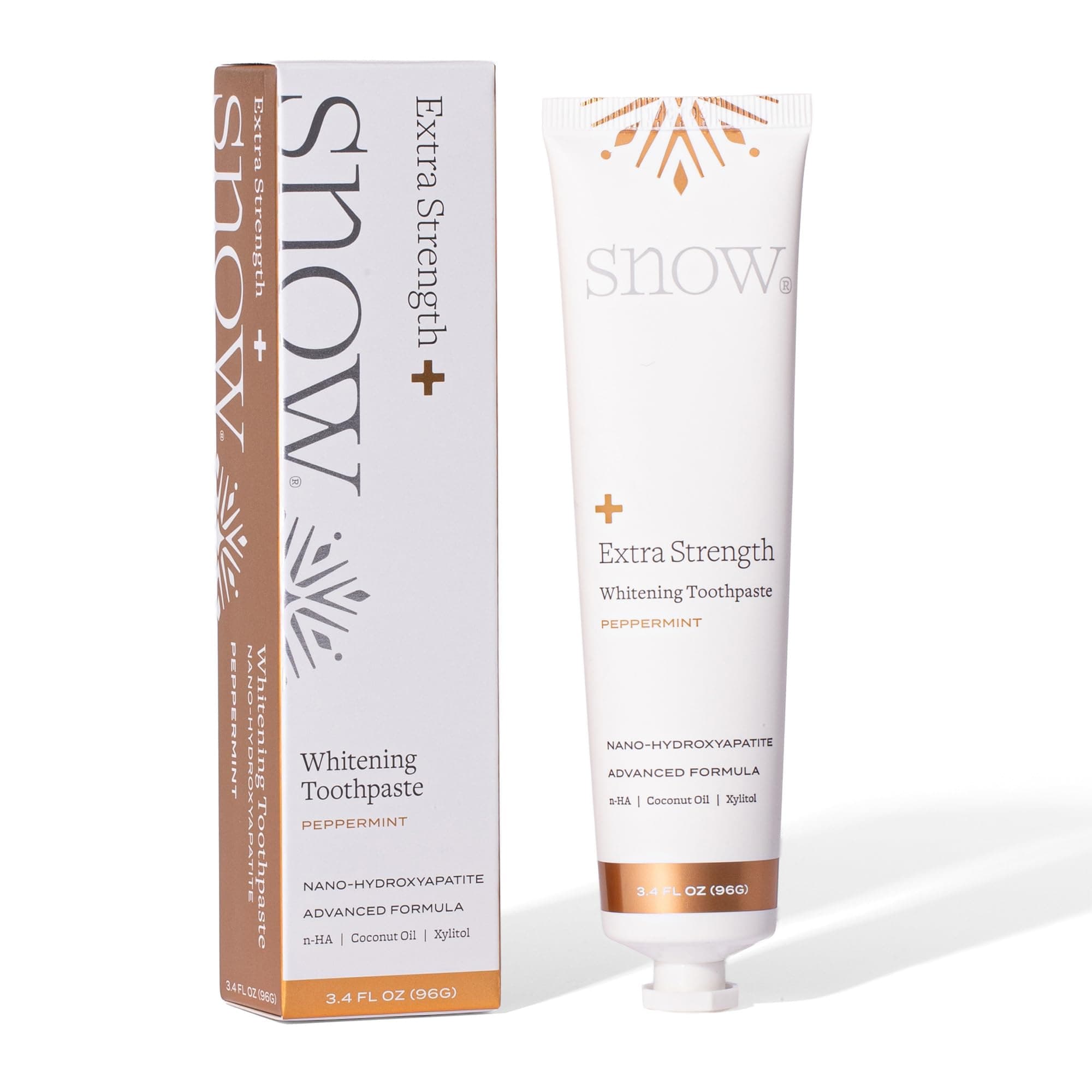 SNOW Teeth Whitening Morning AM Toothpaste - Whitening Toothpaste - Teeth Stain Remover - Teeth Whitening Strips Alternative - Great for Sensitive Teeth - Peppermint Flavor (Morning Frost)