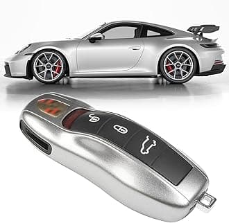 Jaronx Compatible Porsche Key Fob Cover, Key Shell Case for Porsche Cayenne Panamera Macan Cayman 911 Key Protection, GT Silver