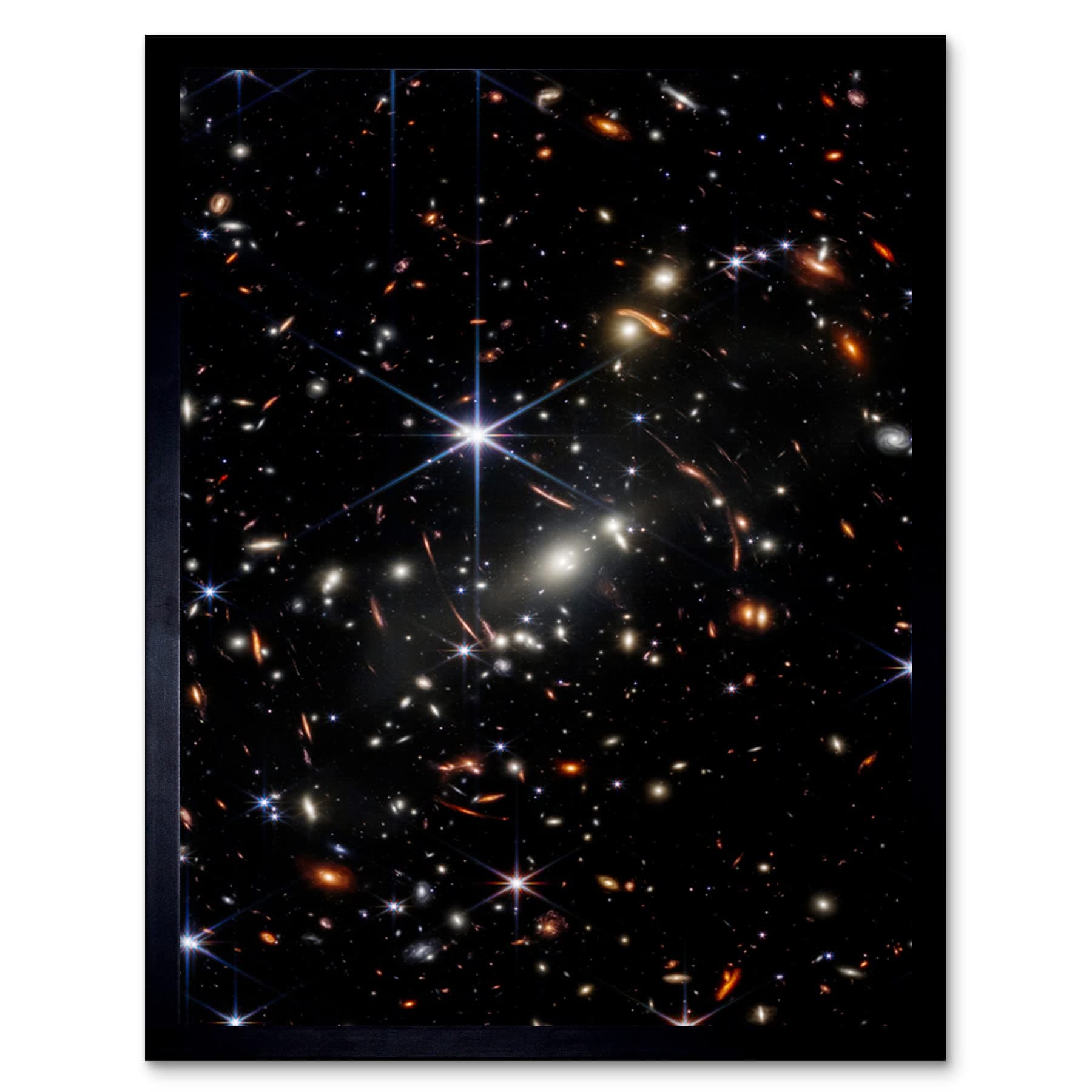 Artery8 NASA James Webb Space Telescope Deep Field Image Stars Thousands Galaxies Photo Art Print Framed Poster Wall Decor 12x16 inch