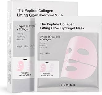 Pink Peptide Collagen Lifting Glow Hydrogel Face Masks Skin Care Pack of 3, Collagen Face Mask, Travel Essentials, Overnight Face Mask, Korean Skincare