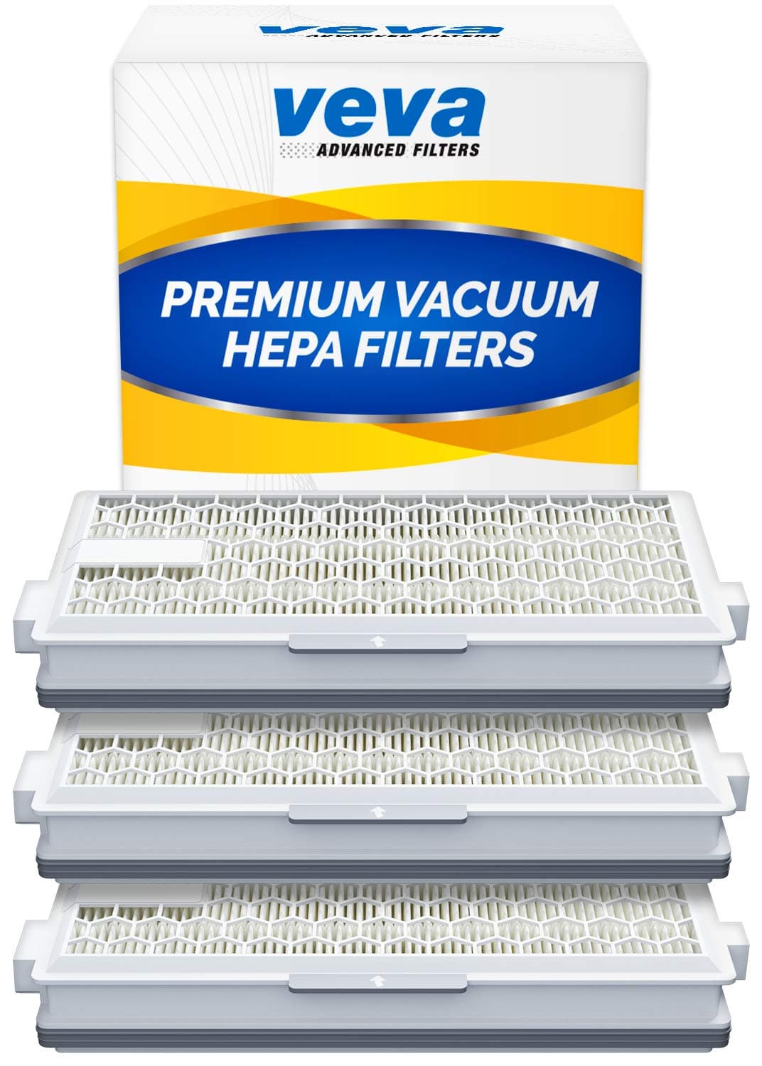 VEVA 3 Pack Premium Vacuum HEPA Filter Set Model SF-HA 50 Works With Miele S4, S5, S6, S8, S8000, S8999, S6000, S6999, S5000, S5999, S4000, S4999, Complete C2, Complete C3, Compact C1, Compact C2
