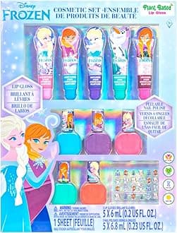 Townley Girl Disney Themed Super Sparkly Cosmetic Set with Lip Gloss, Nail Polish and Nail Stickers (Frozen)