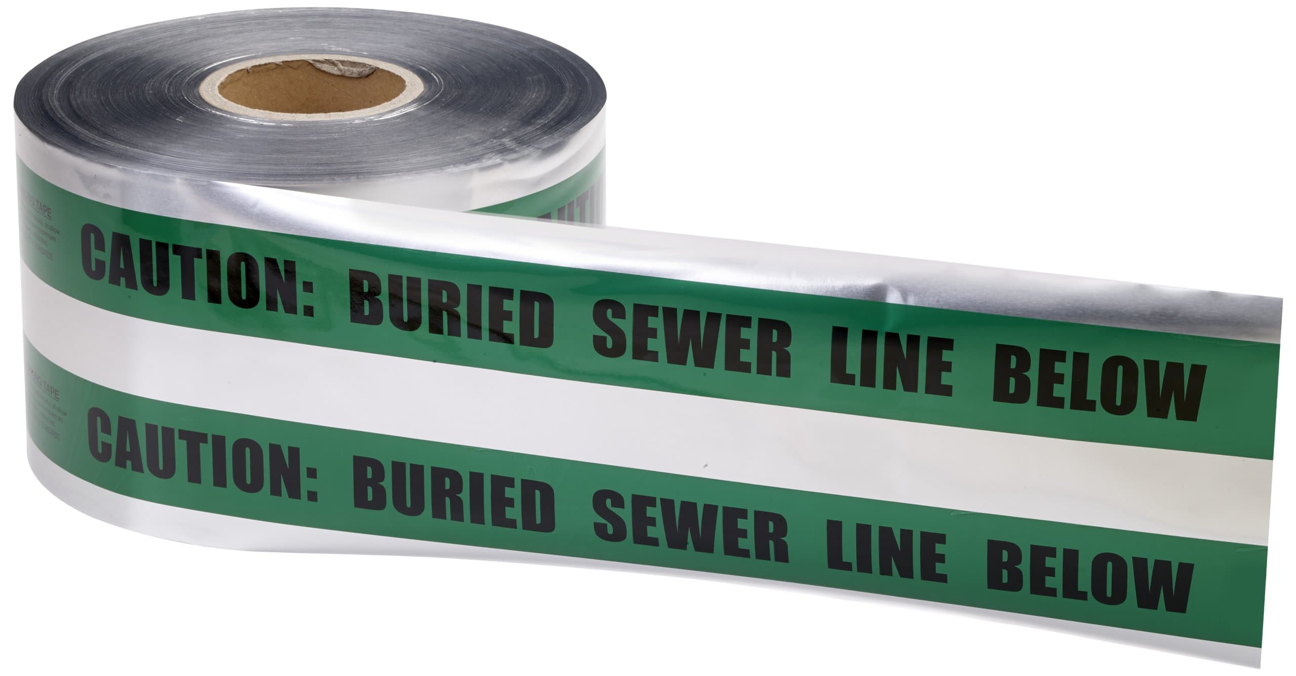 "17774 Polyethylene Underground Sewer Line Detectable Marking Tape, 1000' Length x 6"" Width, Green", one Size (17774-38-6000)
