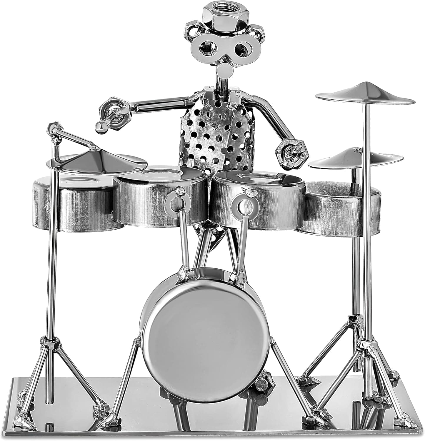 Broadway Gift Silvertone Drummer 7 inch Table Top Figurine