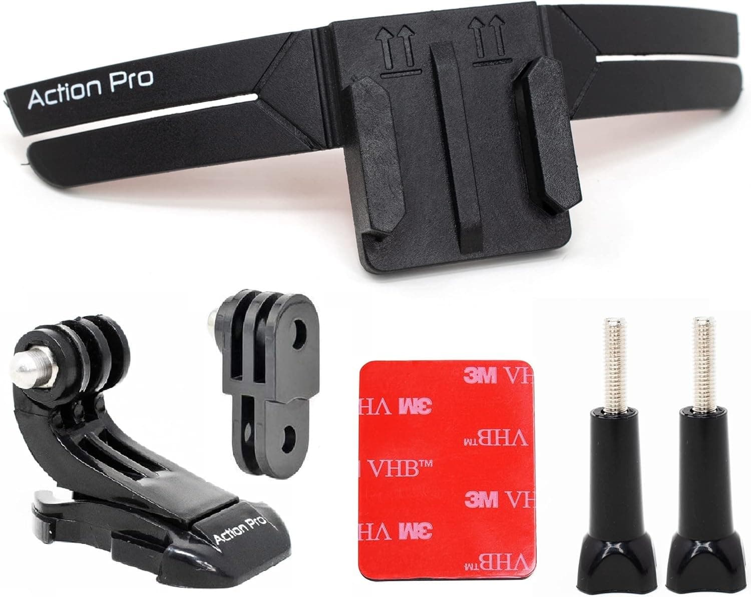 Action Pro 3M Slim Flexible Helmet Chin Mount Strap Compatible with GoPro Hero 13 12 11 10 9 8 7 6 5 4, SJCAM, DJI Osmo 5 4, Insta 360 x4 x3, SJCAM, Xiaomi, Yi Action Cameras (Black)