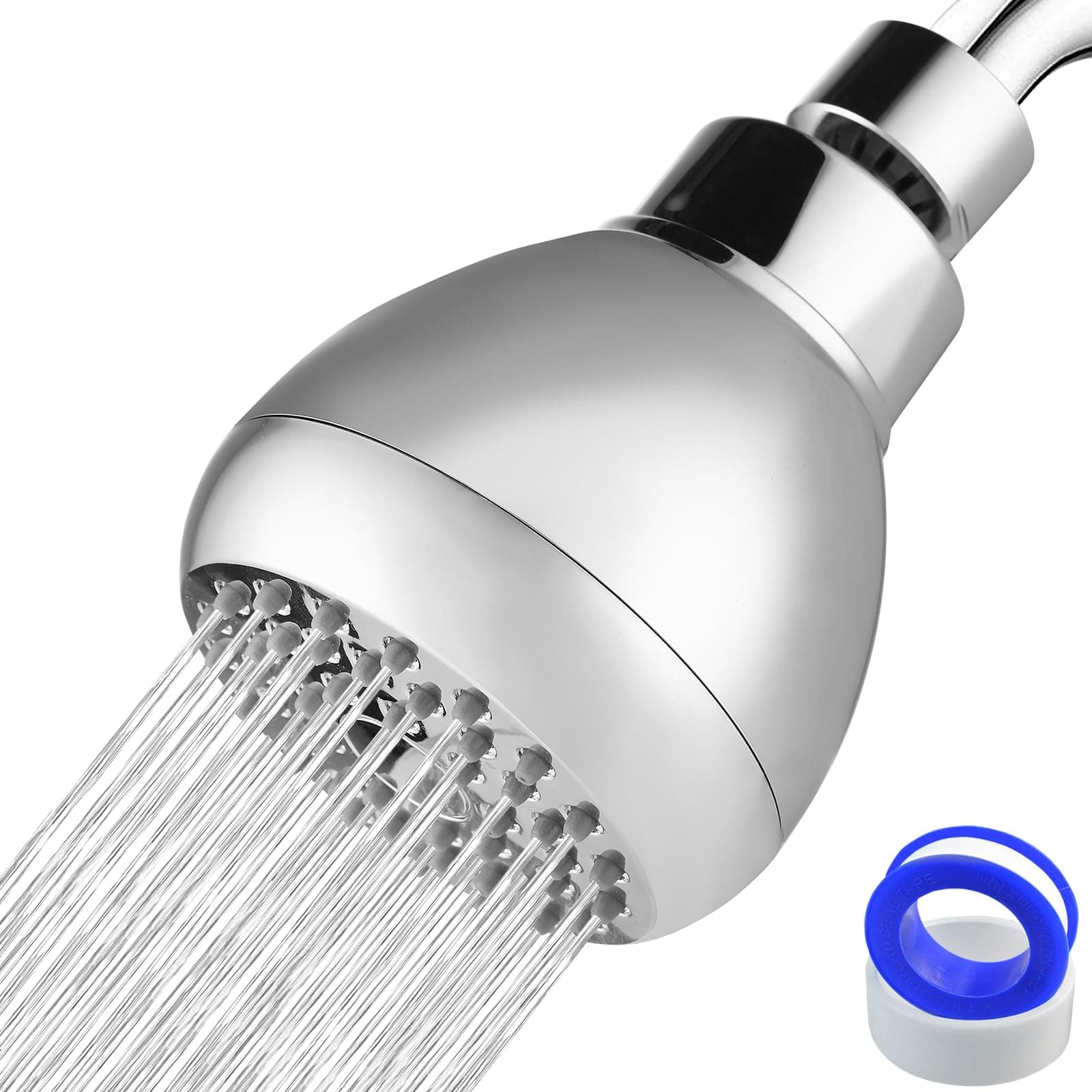 High Pressure Shower Head - Powerful Bathroom Pressure Boosting Showerhead - Perfect Universal Replacement for Rain Shower Heads(Chrome)