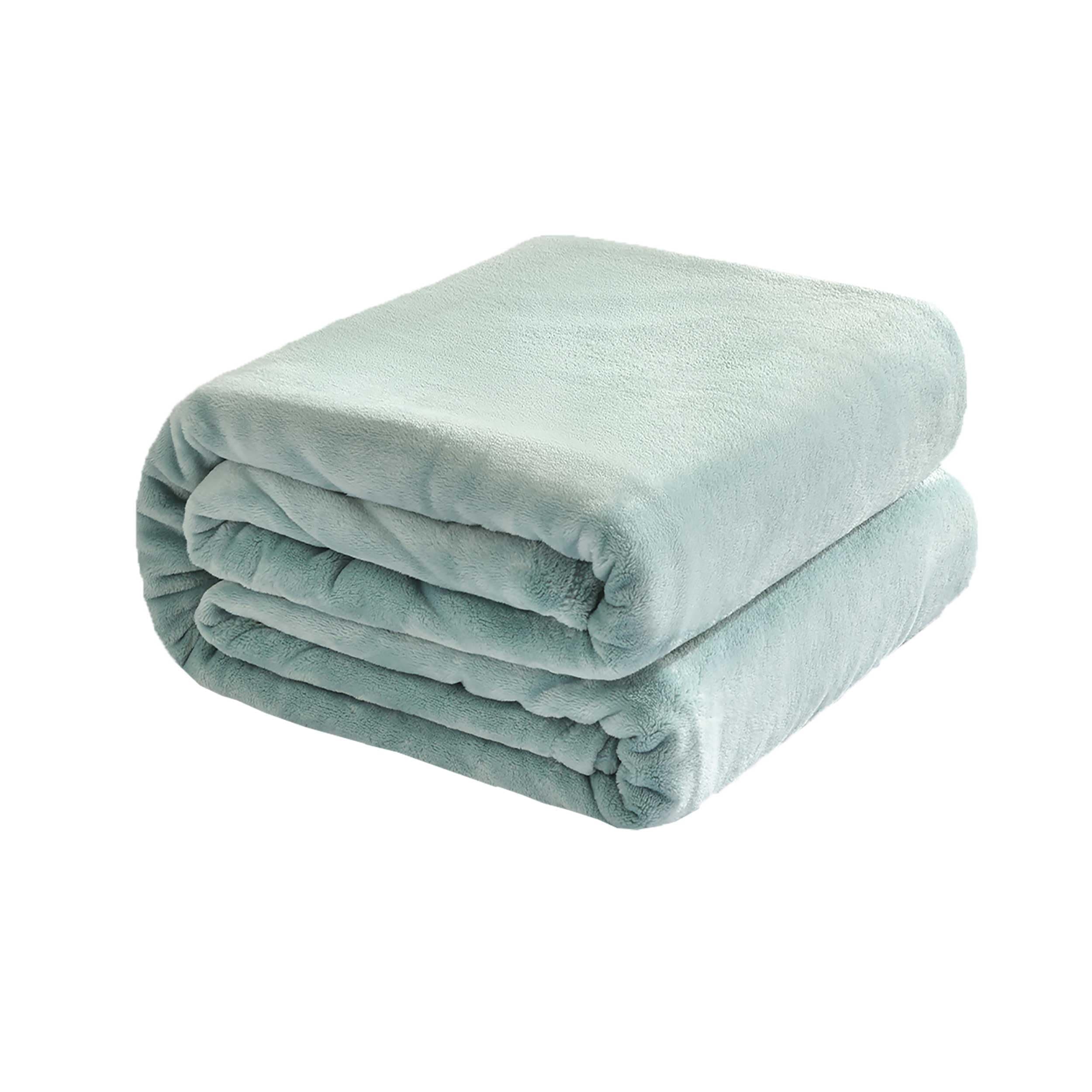 Kingole Flannel Fleece Microfiber Throw Blanket, Luxury Celadon Twin Size Lightweight Cozy Couch Bed Super Soft and Warm Plush Solid Color 350GSM (66 x 90 inches)