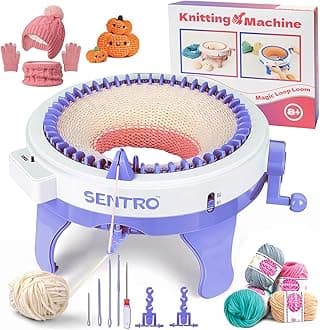 BZVV Knitting Machine for SENTRO 48 Needles Smart Knitting Crochet Machine with Row Counter for Adults and Beginners, Knitting Board Rotating Double Loom
