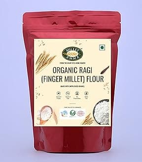 Millet Amma CERTIFIED ORGANIC Ragi (Finger Millet) Flour - 2 Kg | Made with Unpolished Millet | Rich in Calcium, Fiber, Minerals and Amino Acids | Low GI & Good for Regulating Sugar Levels | Low GI | Suitable for Multiple Recipe