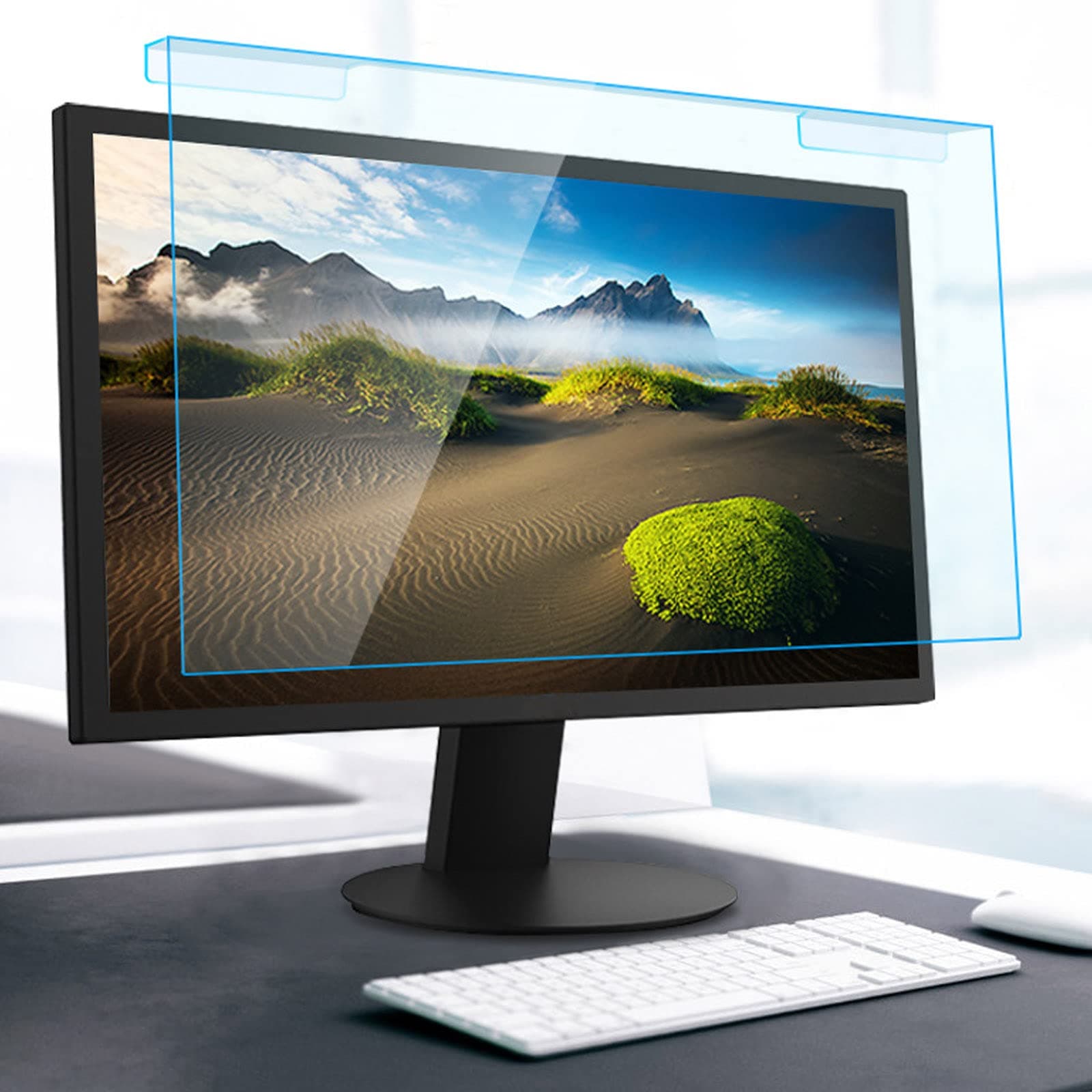 12-27”Blue Light Blocking Screen Protector Panel,Computer Blue Light Blocking Screen Protector Anti-UV Eye Protection Filter Film,for Widescreen Desktop PC LED Monitor Panel,AntiGlare Screen Protector