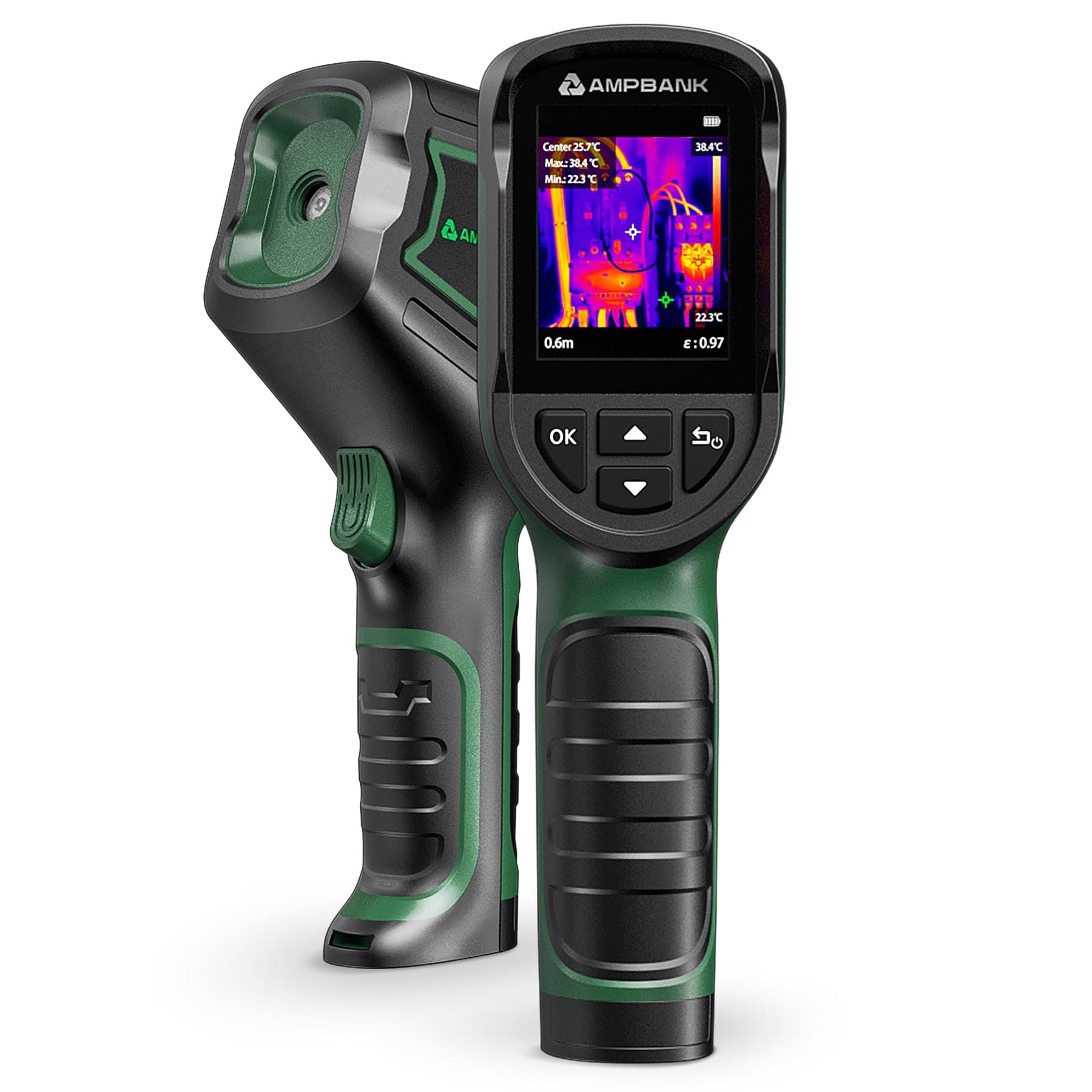 H128 Handheld Thermal Camera, 240 x 240 TISR Resolution, 24h Battery Life Thermal Imaging Camera, 25 Hz Infrared Camera with Temperature Alarm, -4℉~ 842℉ Temp Range, IP65 Protection Level