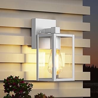 WIHTU Outdoor Lights for House, LED Exterior Front Porch Light Fixtures for Outside, Waterproof Wall Light Outdoor, Sconce Lights for Patio, Garage, Doorway, Entryway (Silver)