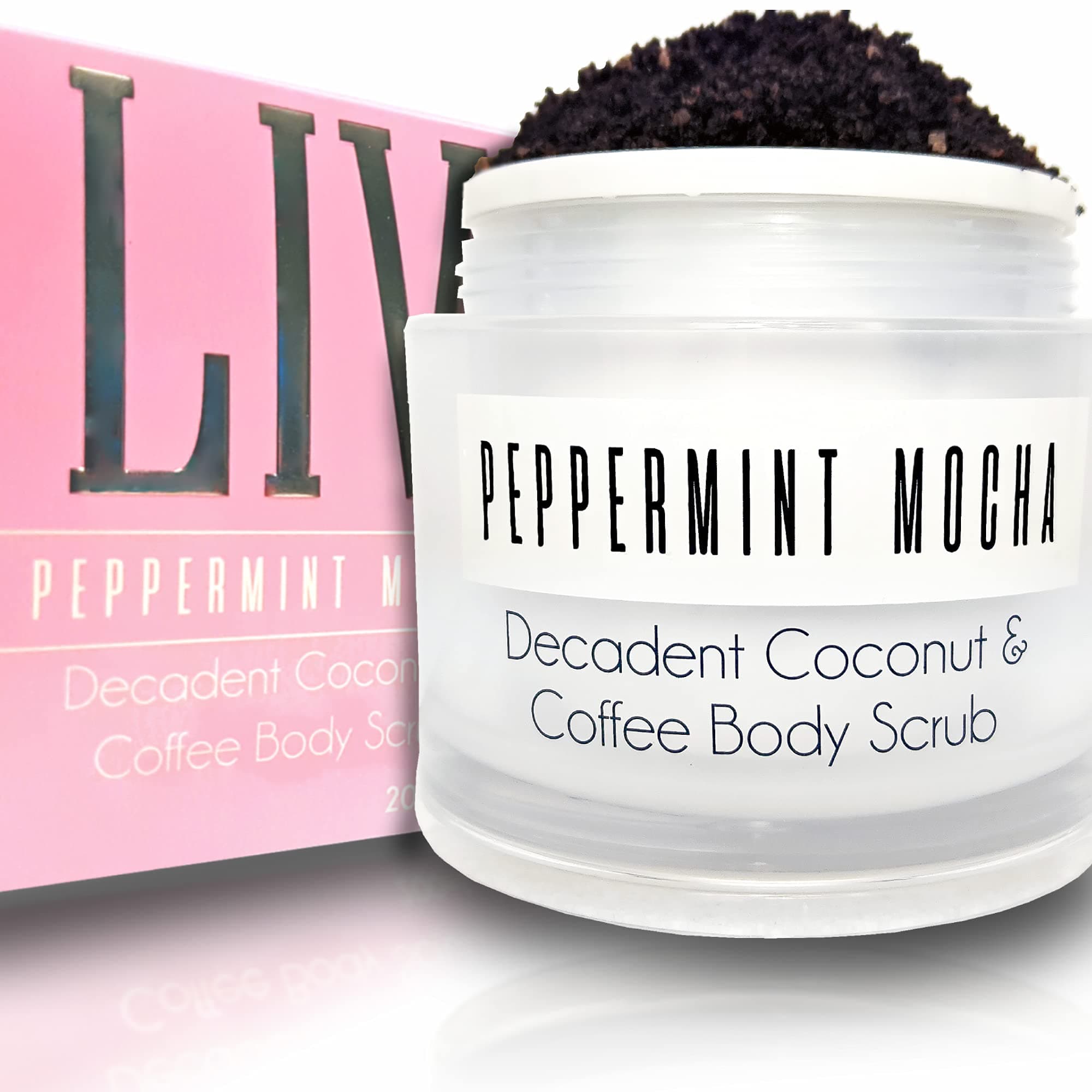 Coffee Scrub by LIV Lavish Goods | Exfoliate without Drying | Peppermint Mocha Coconut Coffee Body Scrub | Remove Dead Skin, Moisturize, Reduce Cellulite and Leave Skin Soft & Silky