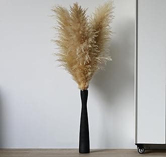 AETVRNI 16" Tall Black Ceramic Vase,Floor Vases for Pampas Grass,Minimalist Style Flower Vase for Modern Decor,Tall Skinny Vase for Entryway,Bookshelf,Fireplace,Shelf Decorative,Black 40cm