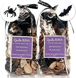 Qingbei Rina Black Potpourri Bags, Potpourri Bowl Filler, Vase Filler, Potpourri Dried Flower, Home Fragrance Sachet of Petal,Party Decor,Thanksgiving Gift(Spiders and Bats)