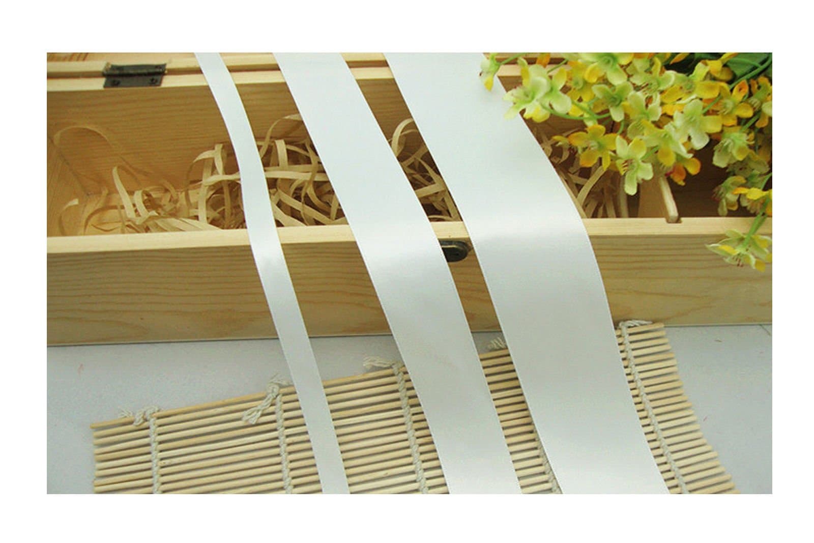 500 Yards 1/8" Ribbon White Red Off-White Single Face Polyester Satin Ribbon Craft Sewing Supplies (Ivory)