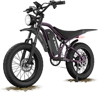 Electric Bike for Adults – 20" Fat Tire, Peak 1200W Motor, 48V 15A Battery, 7-Speed, Dual Disc Brakes for Off-Road and City Riding BG-S