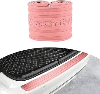 Ziciner Car Rear Bumper Protector Guard, Auto Anti-Scratch Collosion Rubber Trunk Door Entry Guards, Non-Slip Vehicle Bumper Protection Strip, Fit for Most SUVs, Vans (41"x3.5", Pink Sport)