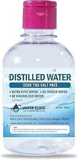 WATER CLINIC Ultra Pure Di-Ionised Distilled Water for Battery/Inverter/Medical Equipment's/Chemicals and Cosmetic Formulations - with Flip Cap/250ml Bottle