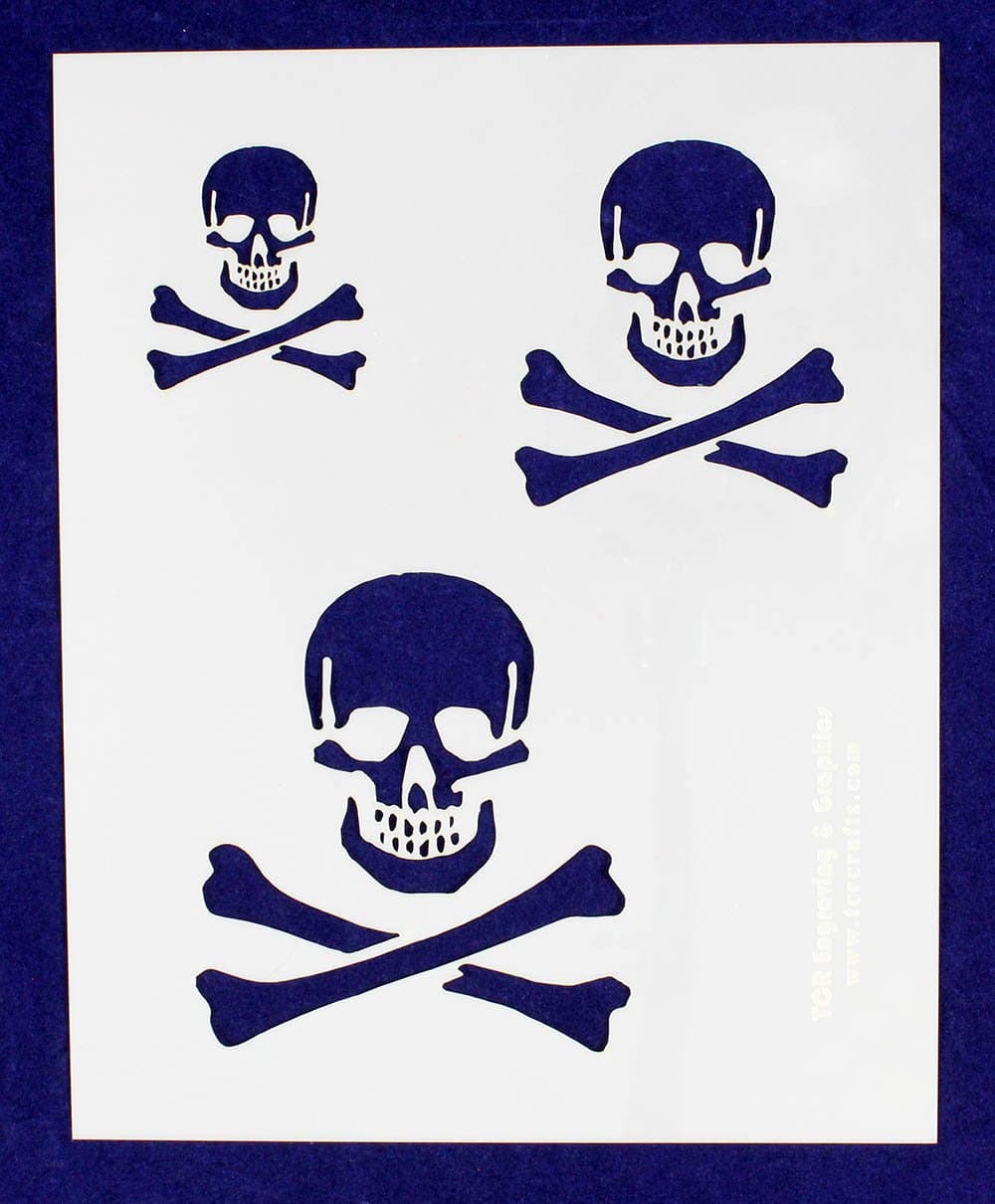 Skull Stencil 14 Mil- 2 Inch, 3 Inch, 4 Inch -1 Sheet-Painting/Crafts/Templates