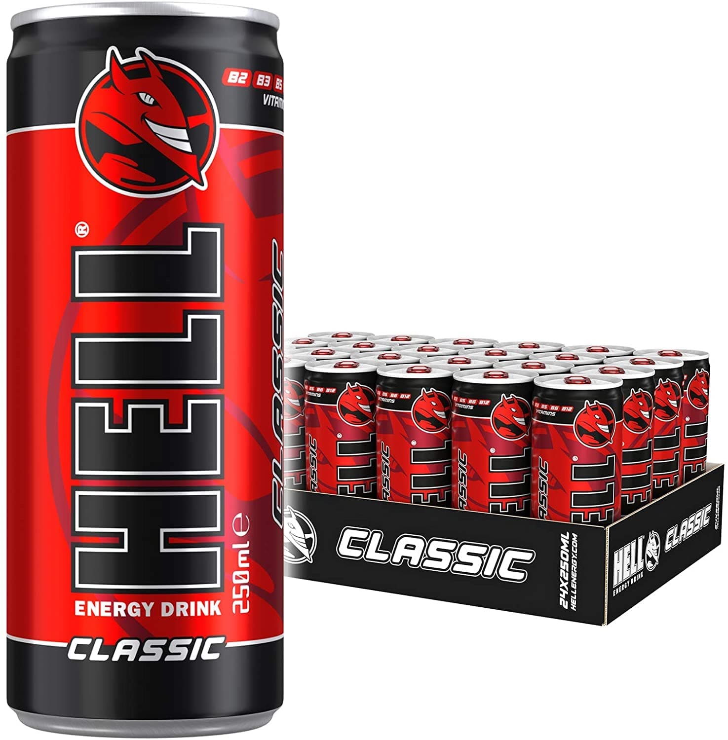HELL ENERGY DRINK 250 ML (CLASSIC, PACKAGE OF 12)