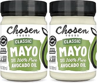 100% Avocado Oil-Based Classic Mayonnaise, Gluten & Dairy Free, Low-Carb, Keto Diet Friendly, Mayo for Sandwiches, Dressings and Sauces, Made with Cage Free Eggs (12 fl oz) (Pack of 2)