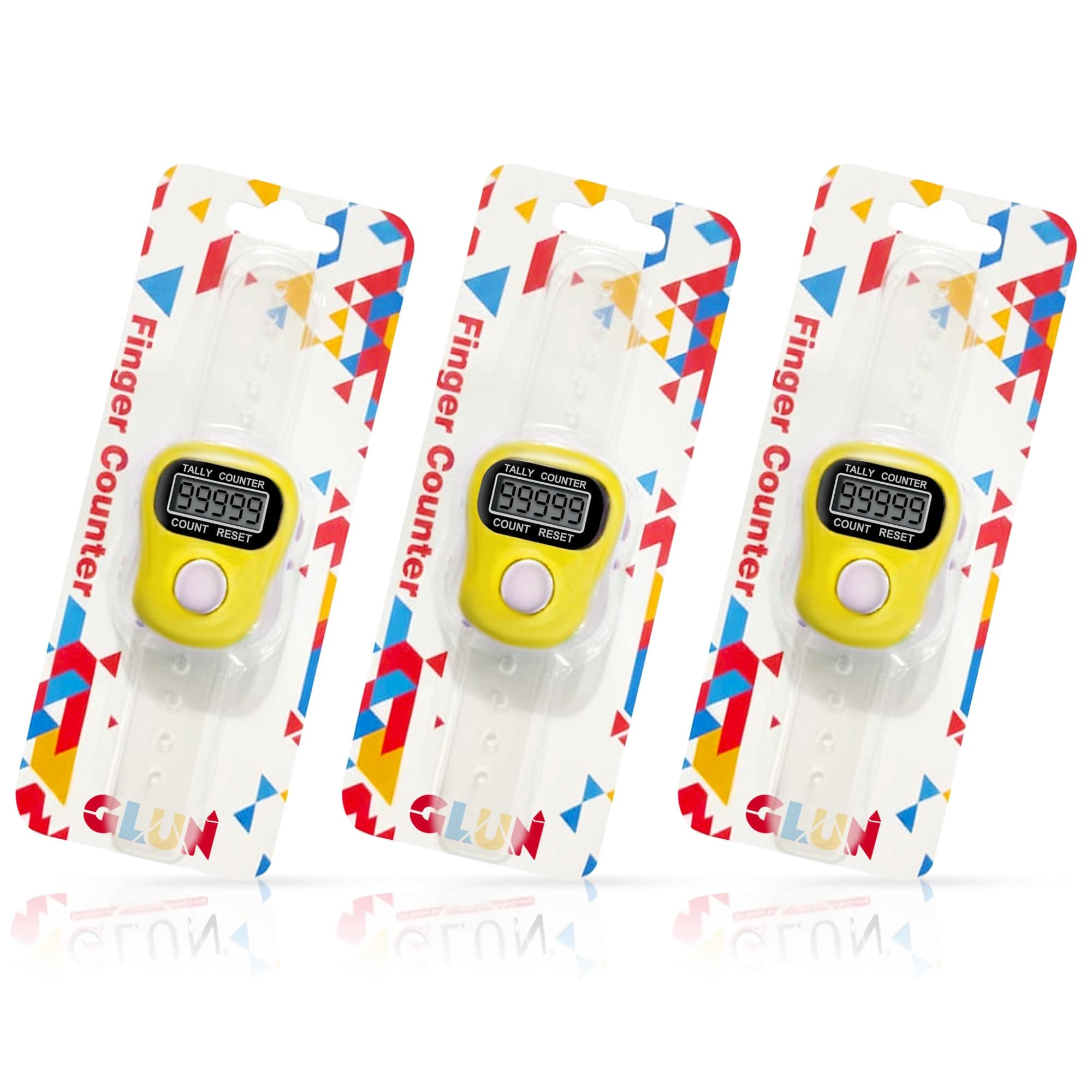 GLUN® Multiuse Finger Counter Portable Hand Finger Counting Machine Digital Head Electronic Tally Counter Pack of 3